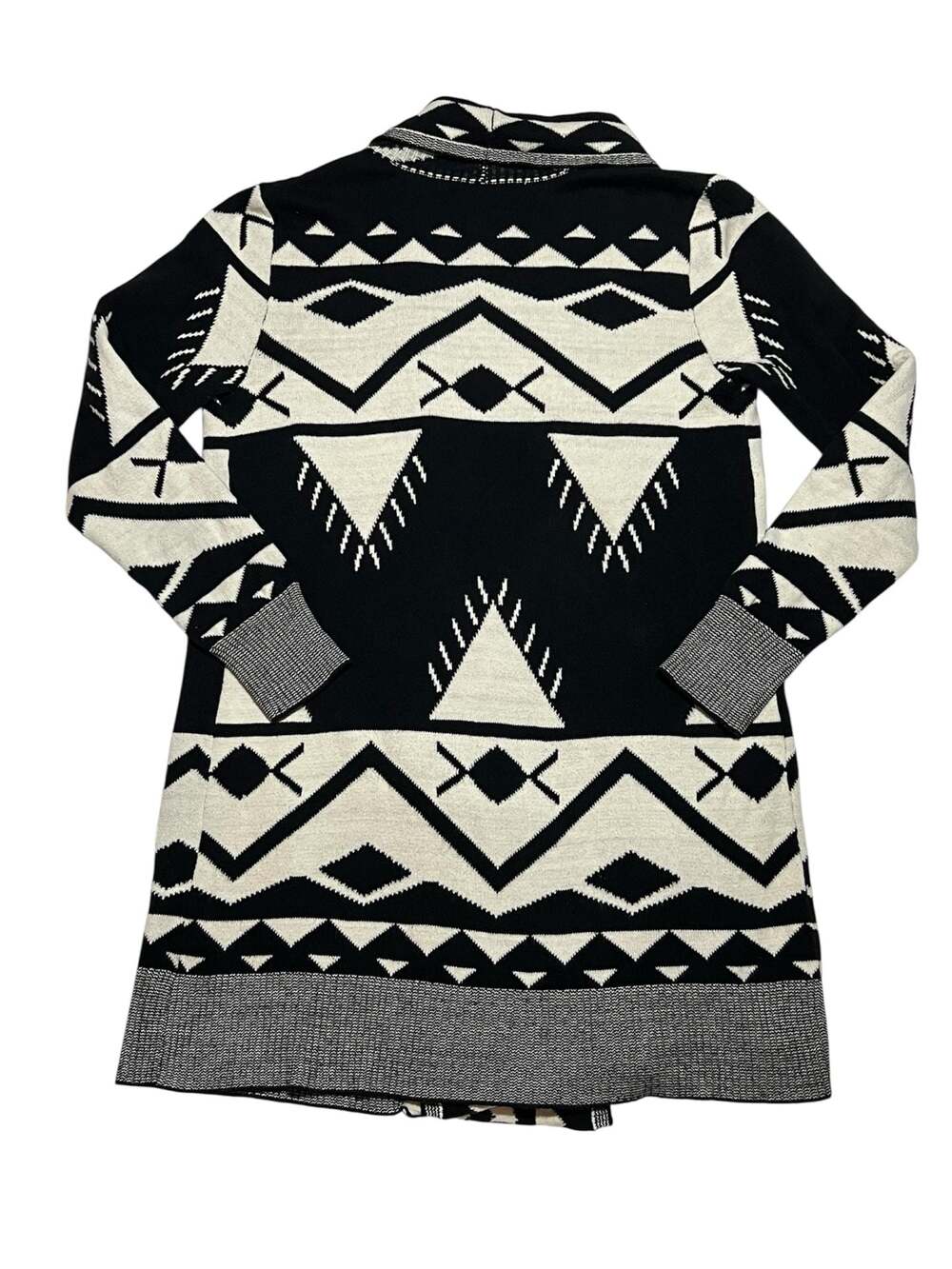 St. John's Bay Women's Aztec Tribal Print Open Front Long Cardigan Sweater - Picture 5 of 8